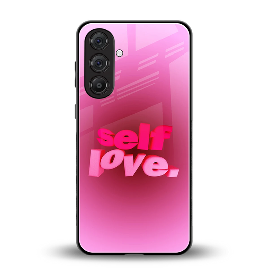 Self Love Aesthetic back phone cover | glass case for samsung galaxy m35 5g