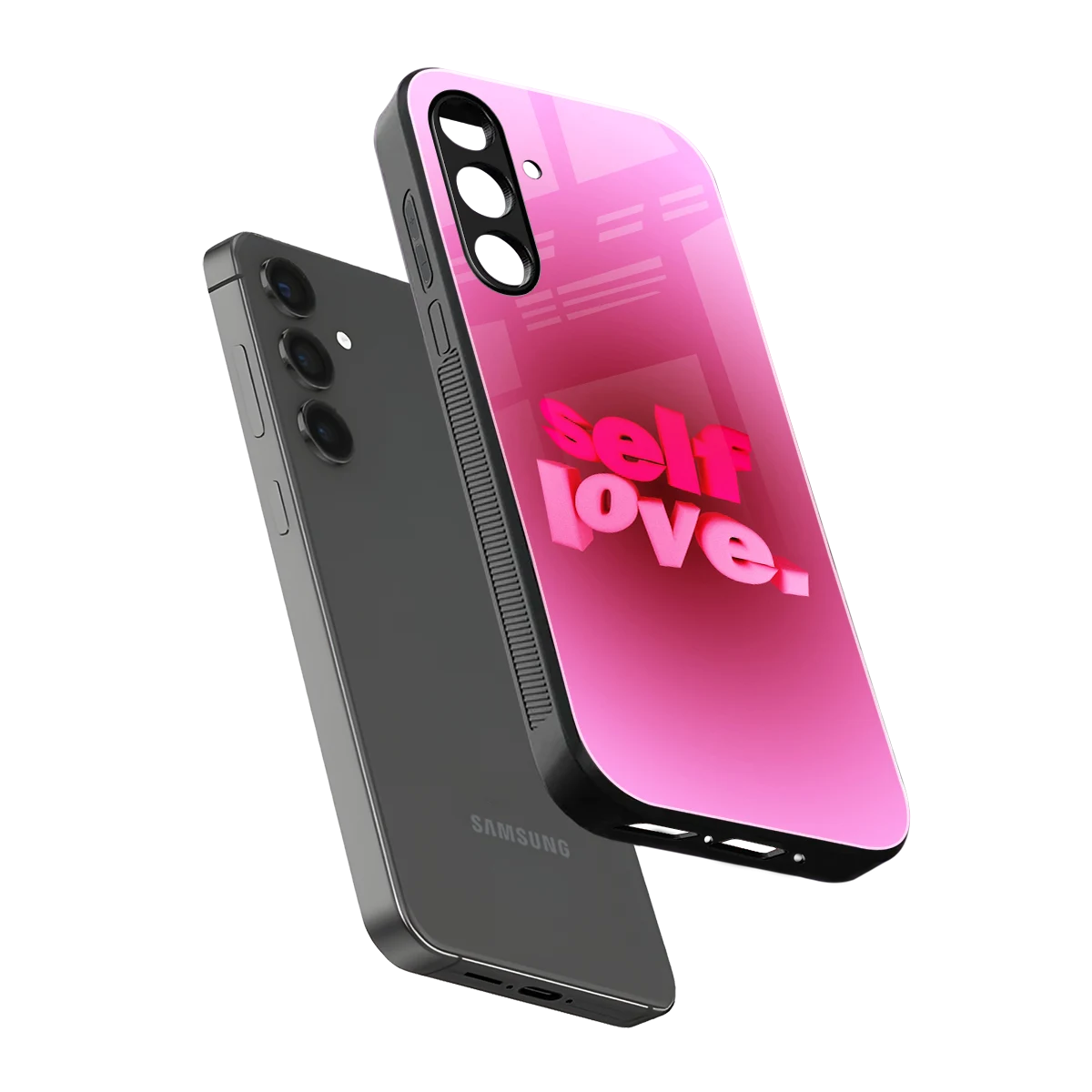 Self Love Aesthetic sleek samsung galaxy m35 5g cover with tempered glass back and TPU edges