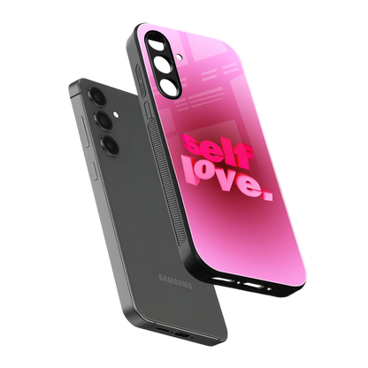 Self Love Aesthetic sleek samsung galaxy a55 5g cover with tempered glass back and TPU edges
