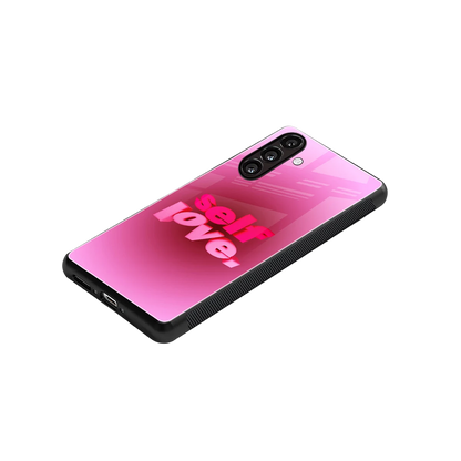 Self Love Aesthetic stylish phone case for samsung galaxy a55 5g | glossy glass and slim fit