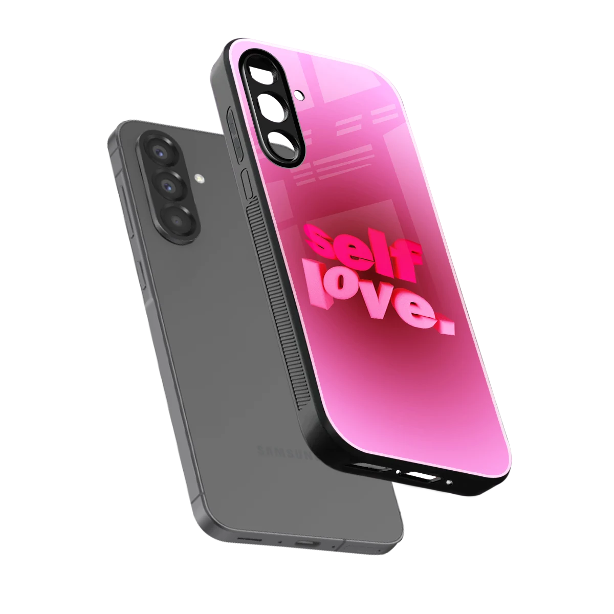 Self Love Aesthetic sleek samsung galaxy a17 5g cover with tempered glass back and TPU edges