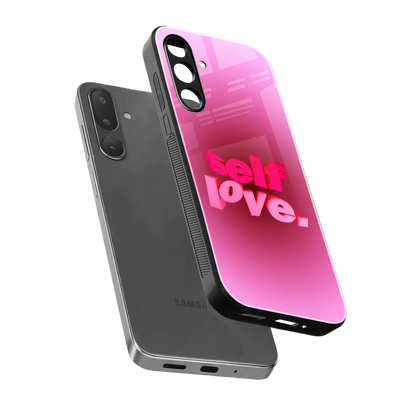 Self Love Aesthetic sleek samsung galaxy m36 5g cover with tempered glass back and TPU edges