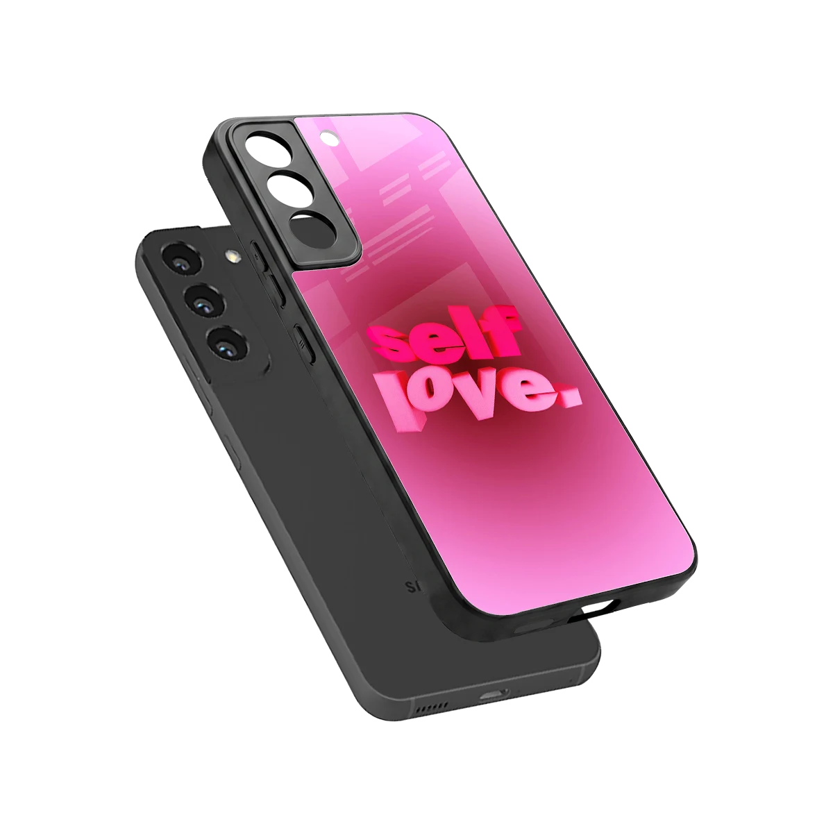 Self Love Aesthetic sleek samsung galaxy s22 cover with tempered glass back and TPU edges