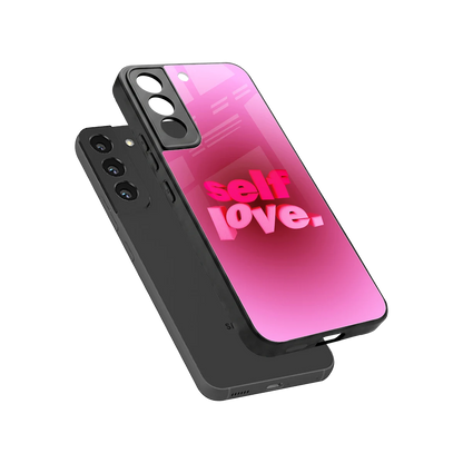 Self Love Aesthetic sleek samsung galaxy s22 cover with tempered glass back and TPU edges