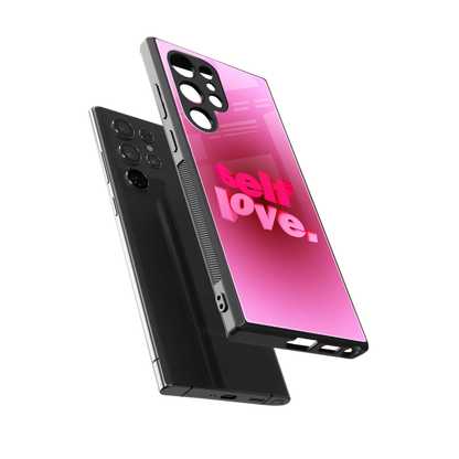 Self Love Aesthetic sleek samsung galaxy s23 ultra cover with tempered glass back and TPU edges