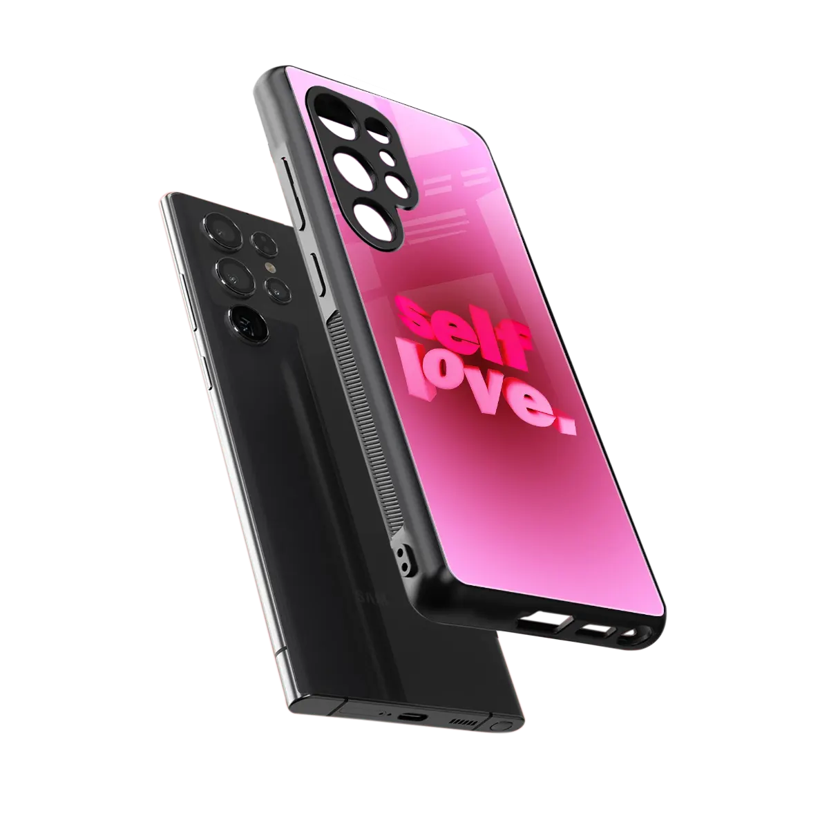 Self Love Aesthetic sleek samsung galaxy s25 ultra cover with tempered glass back and TPU edges