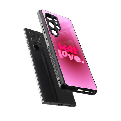 Self Love Aesthetic sleek samsung galaxy s25 ultra cover with tempered glass back and TPU edges