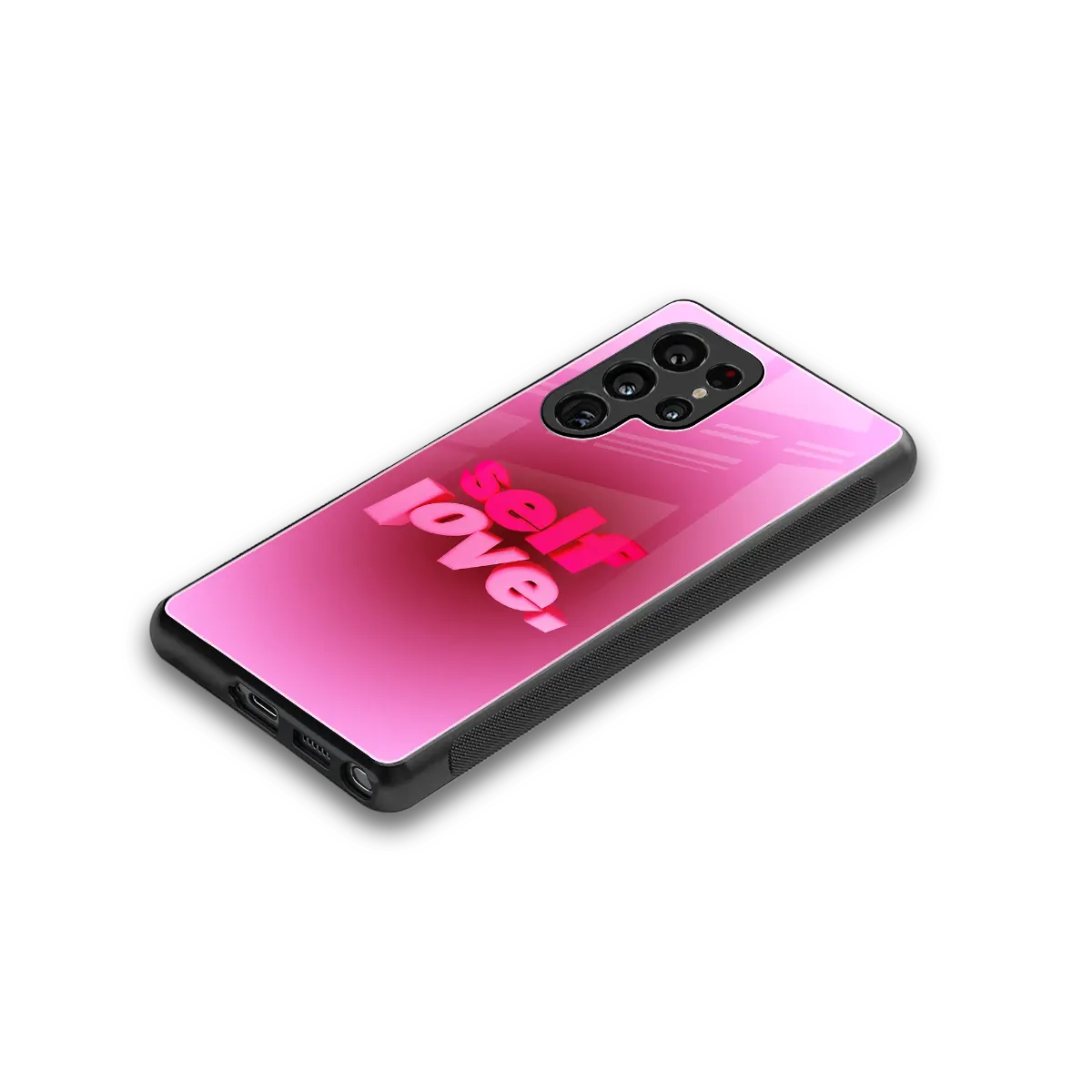 Self Love Aesthetic stylish phone case for samsung galaxy s25 ultra | glossy glass and slim fit