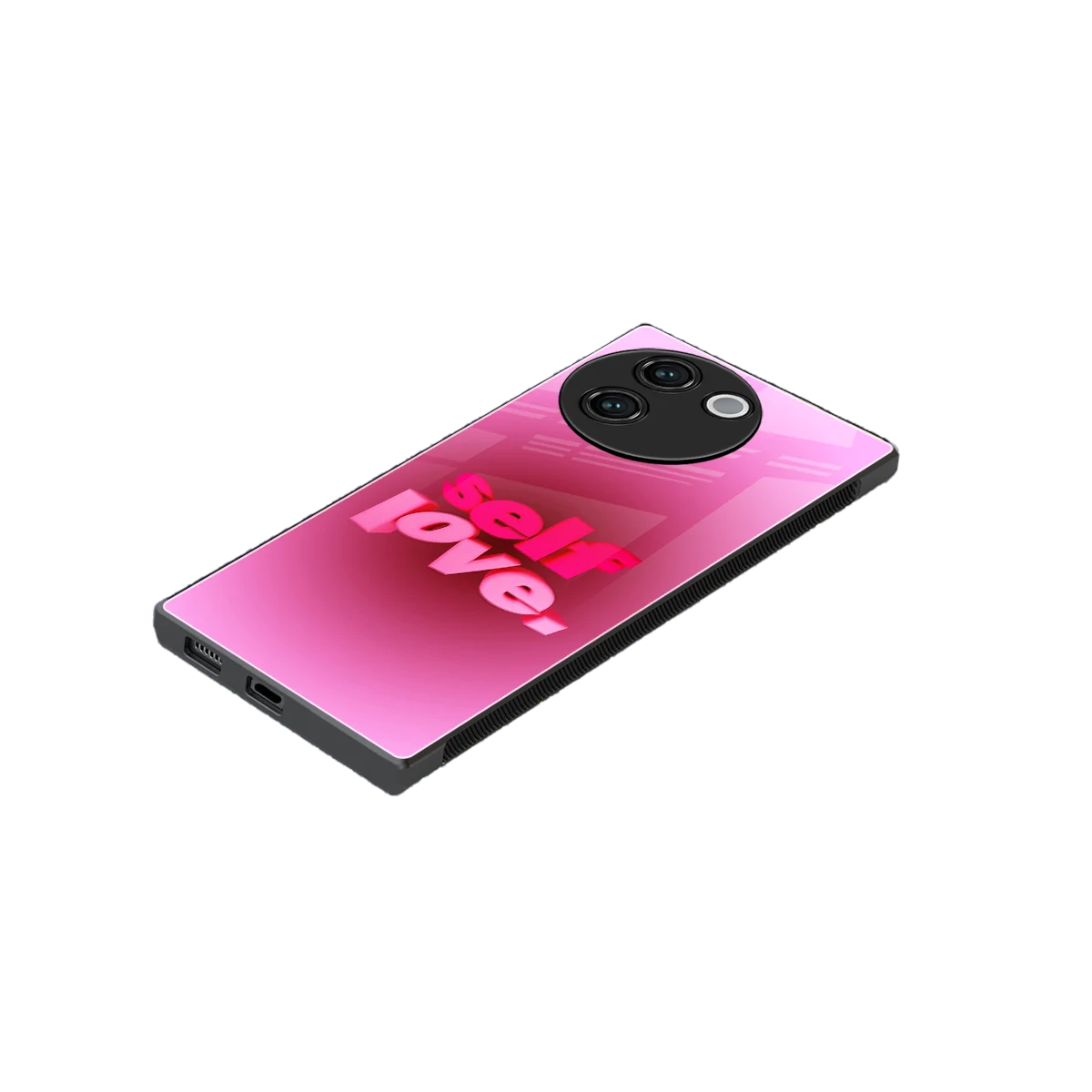 Self Love Aesthetic stylish phone case for vivo v30e | glossy glass and slim fit