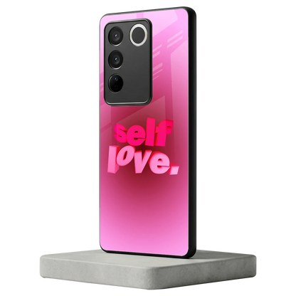 Self Love Aesthetic vivo v27 5g mobile cover | shockproof glass phone case