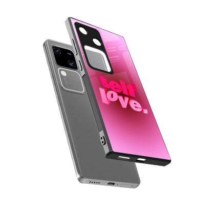 Self Love Aesthetic sleek vivo v30 cover with tempered glass back and TPU edges