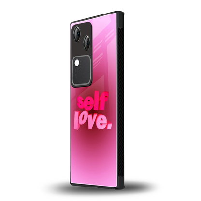 Self Love Aesthetic vivo v30 mobile cover | shockproof glass phone case