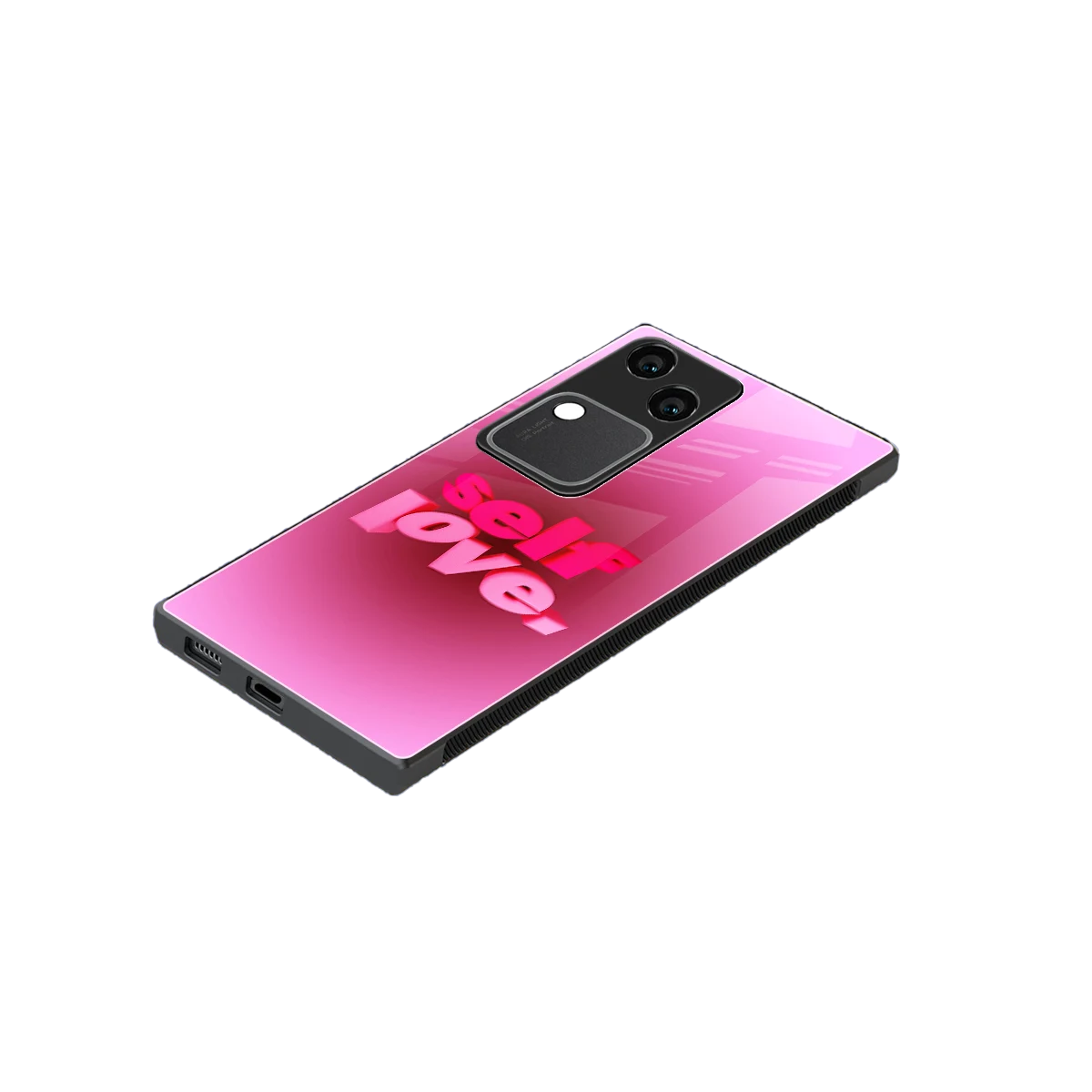 Self Love Aesthetic stylish phone case for vivo v30 | glossy glass and slim fit