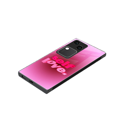 Self Love Aesthetic stylish phone case for vivo v30 | glossy glass and slim fit