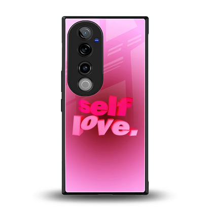Self Love Aesthetic back phone cover | glass case for vivo v40 pro