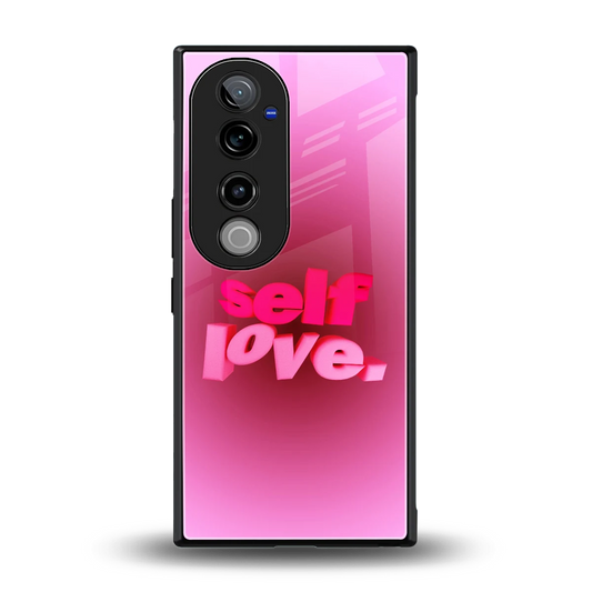 Self Love Aesthetic back phone cover | glass case for vivo v40 pro