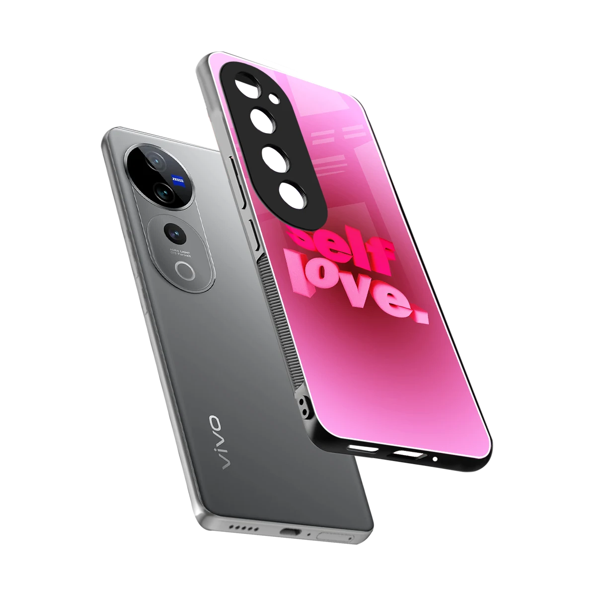 Self Love Aesthetic sleek vivo v40 pro cover with tempered glass back and TPU edges