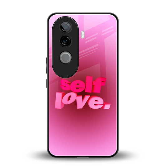 Self Love Aesthetic back phone cover | glass case for vivo v40e