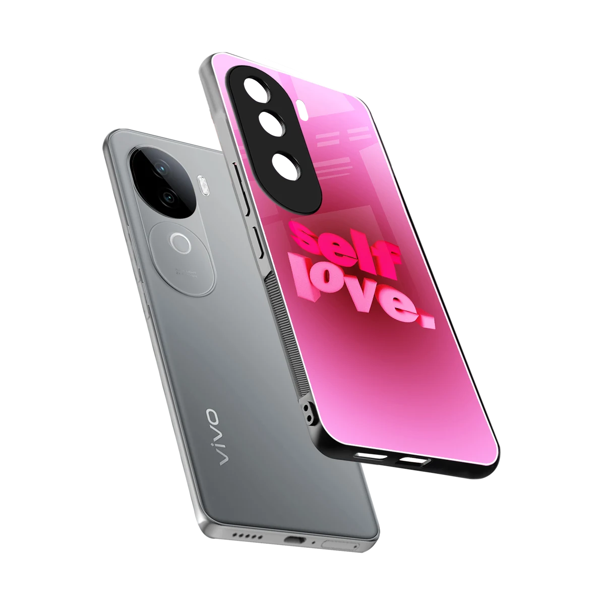 Self Love Aesthetic sleek vivo v40e cover with tempered glass back and TPU edges
