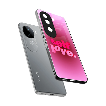 Self Love Aesthetic sleek vivo v40e cover with tempered glass back and TPU edges