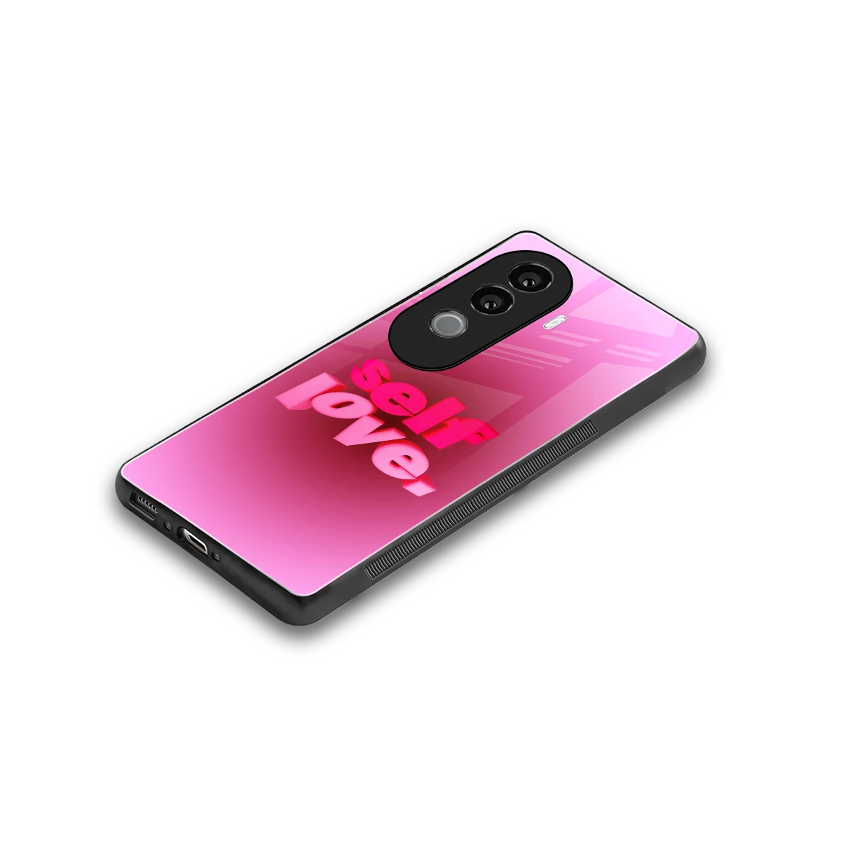 Self Love Aesthetic stylish phone case for vivo v40e | glossy glass and slim fit