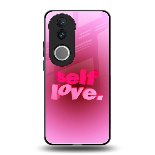 Self Love Aesthetic back phone cover | glass case for vivo v50