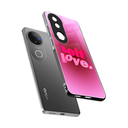 Self Love Aesthetic sleek vivo v50 cover with tempered glass back and TPU edges