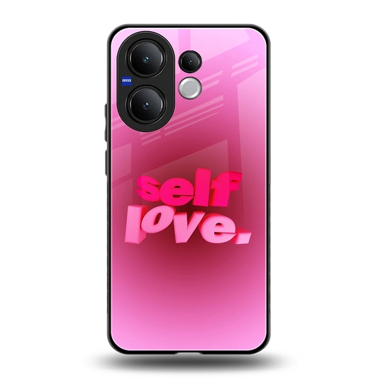 Self Love Aesthetic back phone cover | glass case for vivo v60