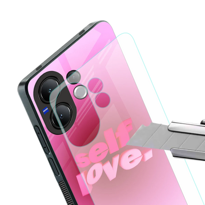 Self Love Aesthetic stylish phone case for vivo v60 | glossy glass and slim fit