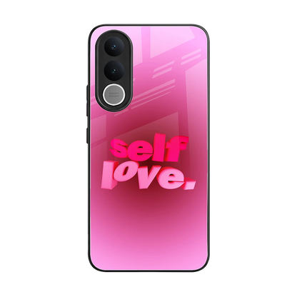 Self Love Aesthetic back phone cover | glass case for vivo v70 fe