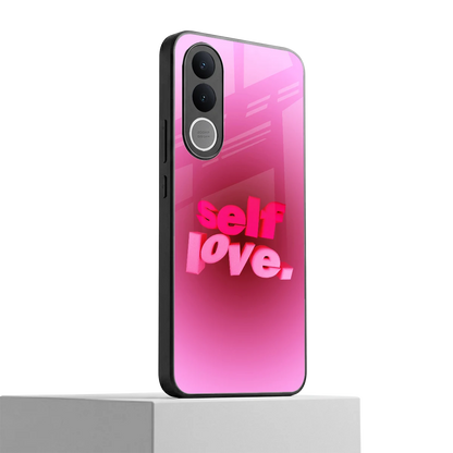 Self Love Aesthetic vivo v70 fe mobile cover | shockproof glass phone case
