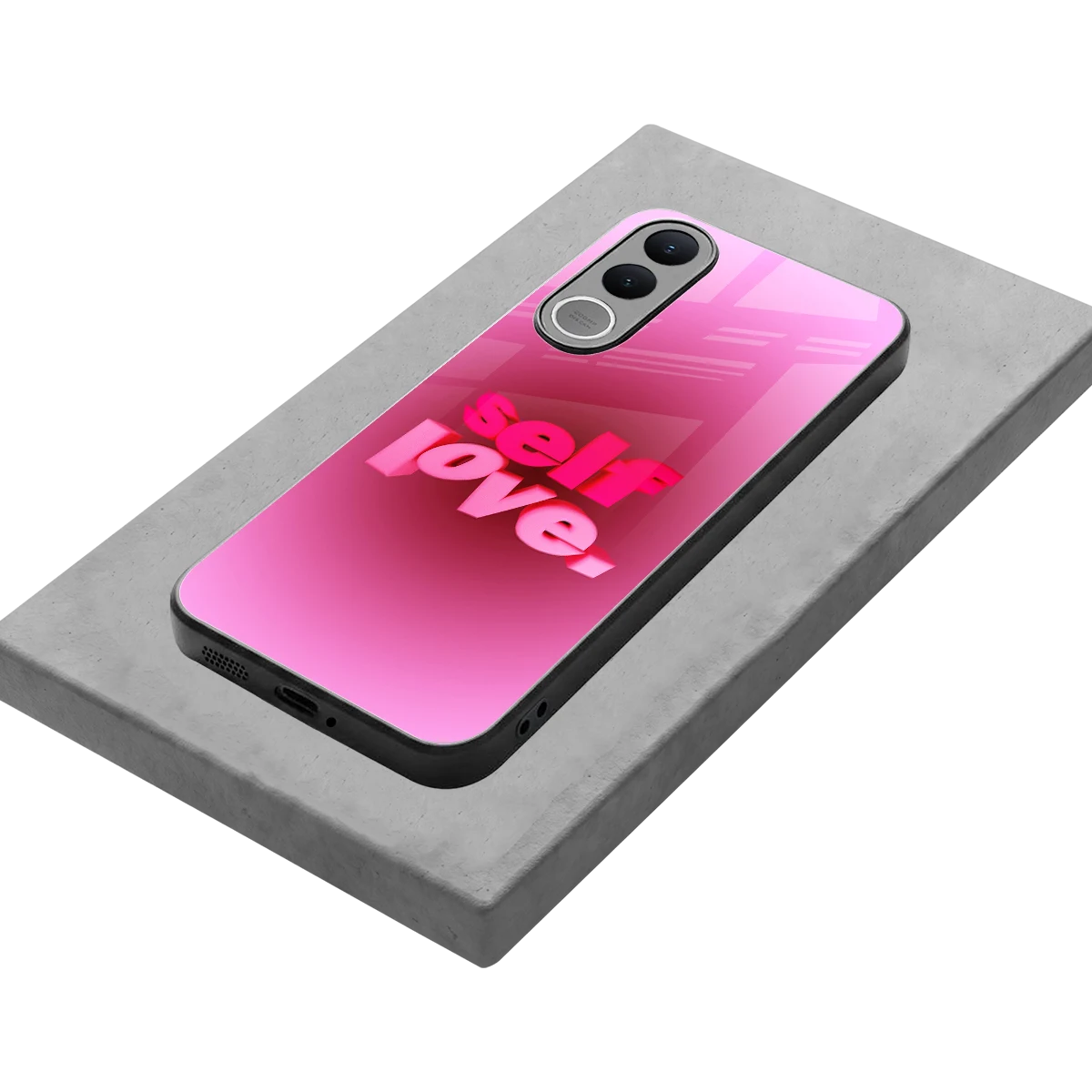 Self Love Aesthetic stylish phone case for vivo v70 fe | glossy glass and slim fit