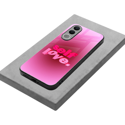 Self Love Aesthetic stylish phone case for vivo v70 fe | glossy glass and slim fit
