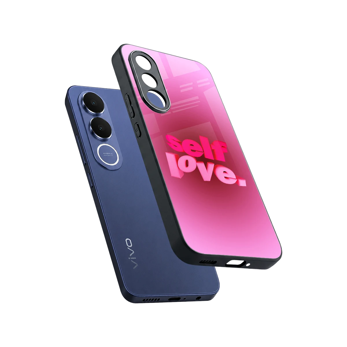 Self Love Aesthetic sleek vivo v70 fe cover with tempered glass back and TPU edges