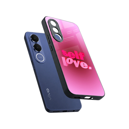 Self Love Aesthetic sleek vivo v70 fe cover with tempered glass back and TPU edges