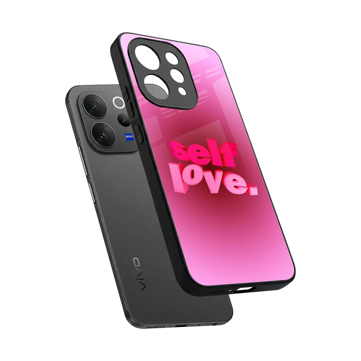 Self Love Aesthetic sleek vivo v70 elite cover with tempered glass back and TPU edges