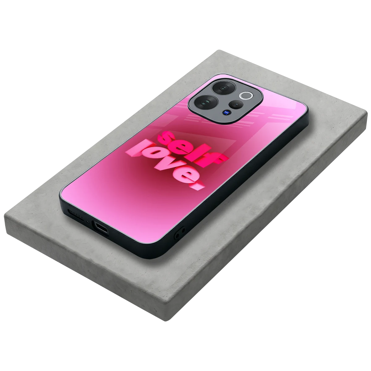 Self Love Aesthetic stylish phone case for vivo v70 elite | glossy glass and slim fit