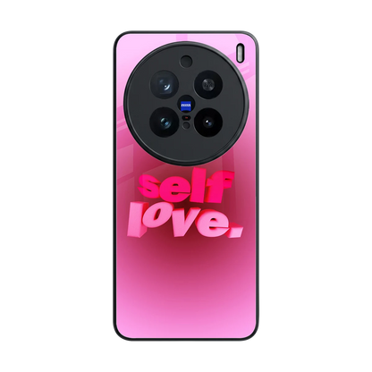 Self Love Aesthetic back phone cover | glass case for vivo x200 pro