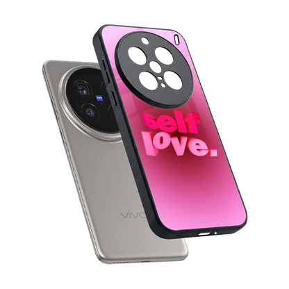 Self Love Aesthetic sleek vivo x200 pro cover with tempered glass back and TPU edges