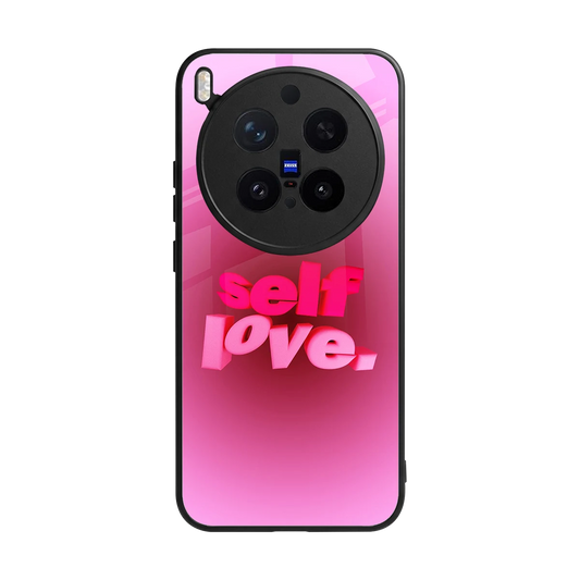 Self Love Aesthetic back phone cover | glass case for vivo x300 pro