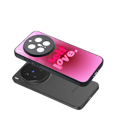 Self Love Aesthetic sleek vivo x300 pro cover with tempered glass back and TPU edges