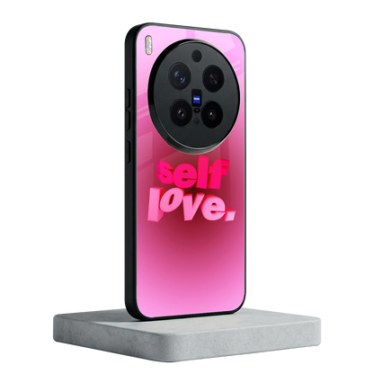 Self Love Aesthetic vivo x300 pro mobile cover | shockproof glass phone case
