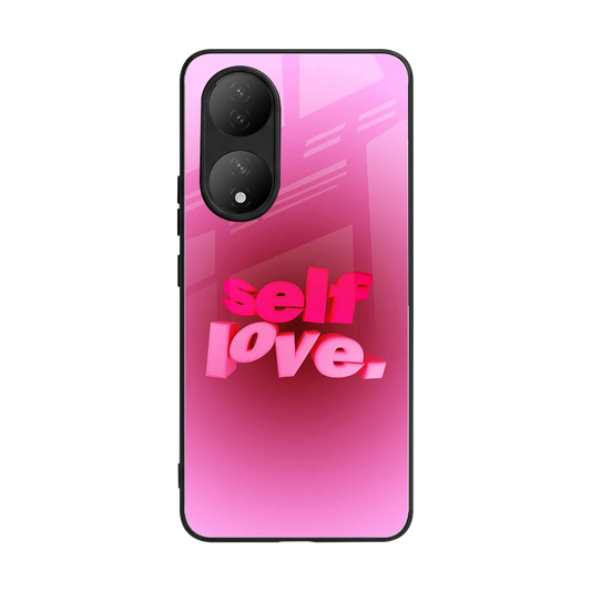 Self Love Aesthetic back phone cover | glass case for Vivo-y100