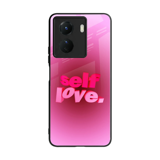 Self Love Aesthetic back phone cover | glass case for vivo y16