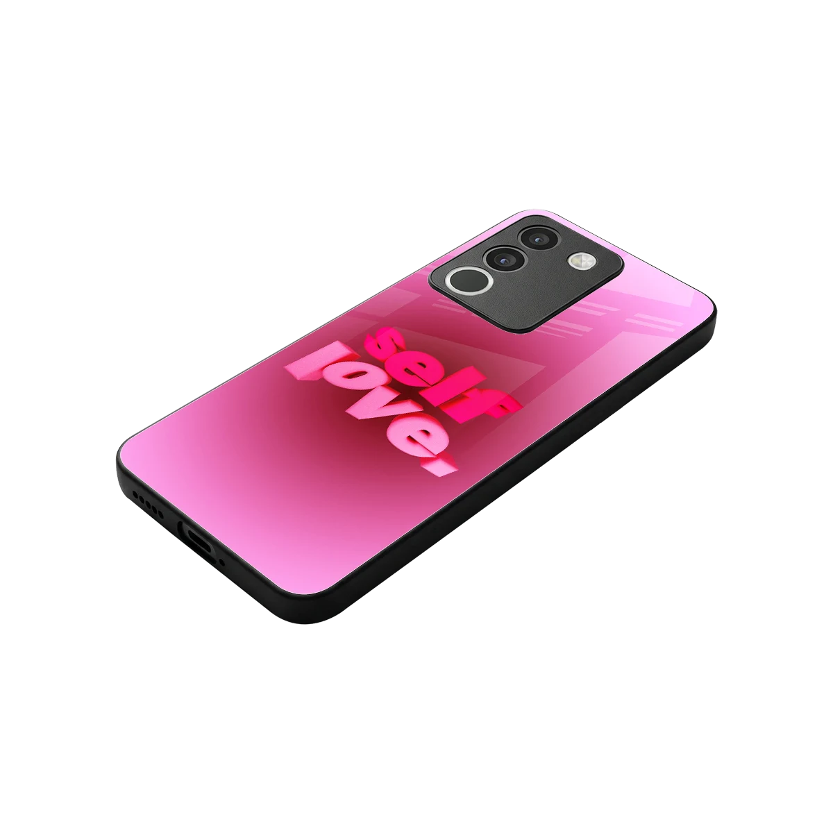 Self Love Aesthetic stylish phone case for vivo y200 5g | glossy glass and slim fit