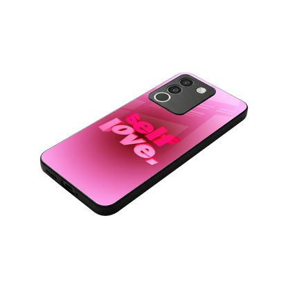 Self Love Aesthetic stylish phone case for vivo y200 5g | glossy glass and slim fit
