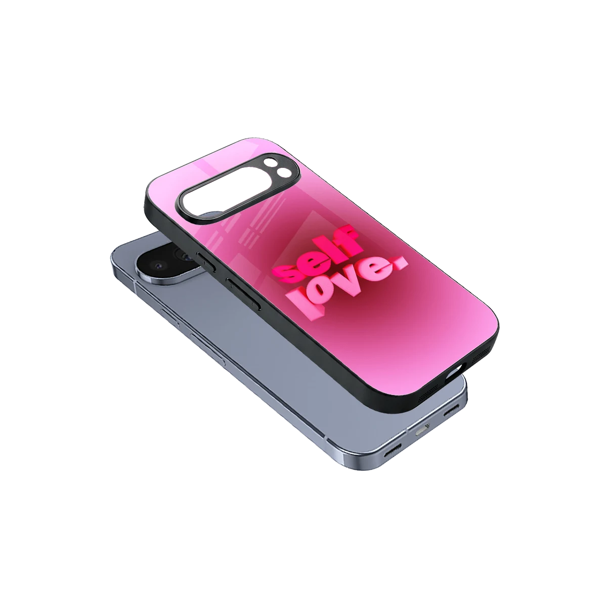 Self Love Aesthetic sleek google pixel 10 pro cover with tempered glass back and TPU edges