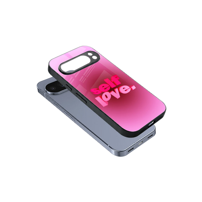 Self Love Aesthetic sleek google pixel 10 pro cover with tempered glass back and TPU edges