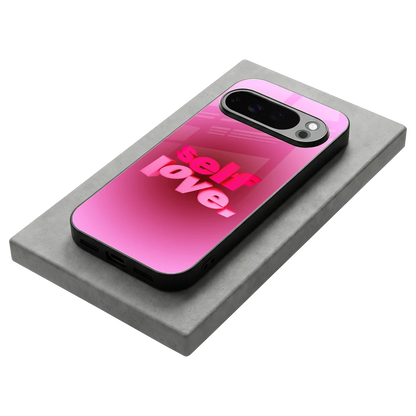 Self Love Aesthetic stylish phone case for google pixel 10 pro | glossy glass and slim fit