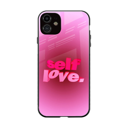 Self Love Aesthetic back phone cover | glass case for iphone 12
